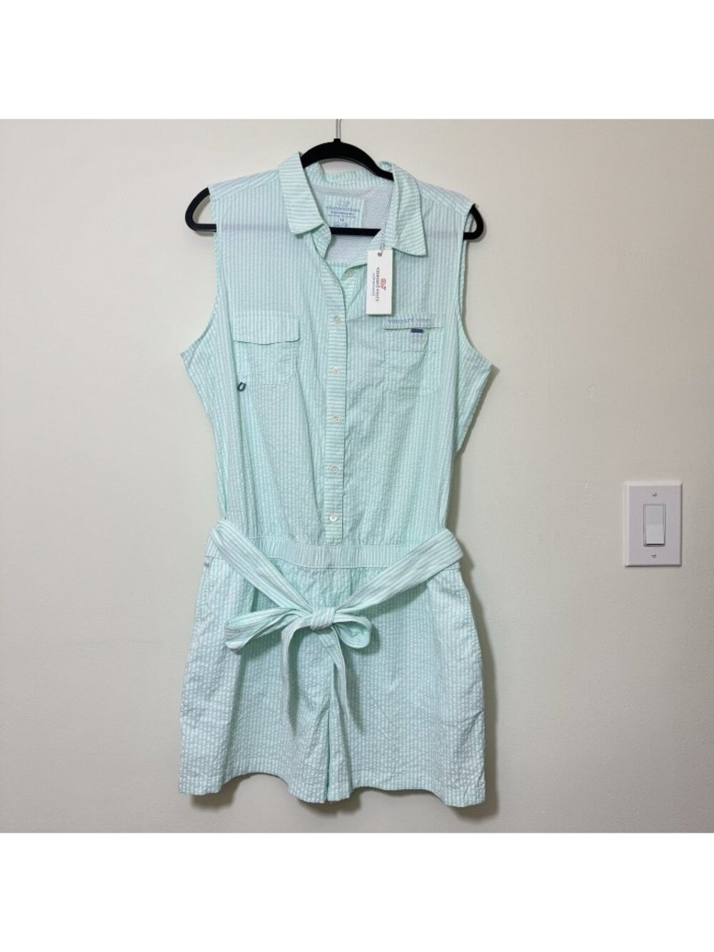 Vineyard Vines Women’s Romper Size 16 Seersucker Performance Coverup New